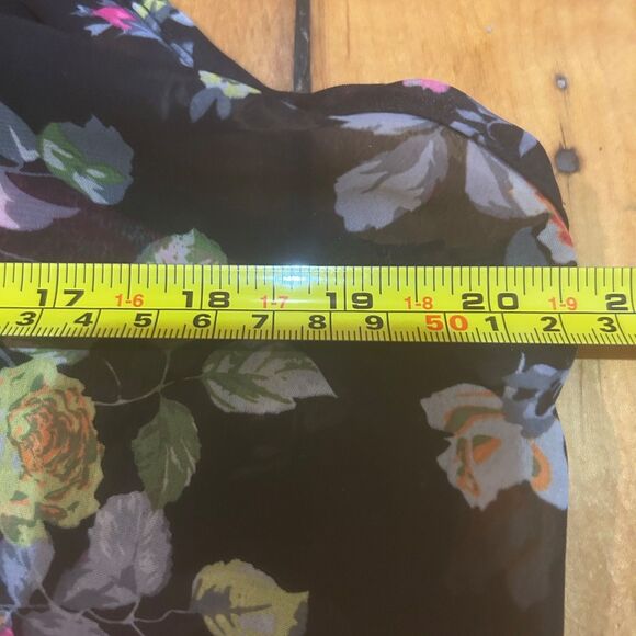 Vintage‎ Wet Seal Y2K Sheer Black Floral Sleeveless Blouse-Sz L-Fairy-Boho - Picture 5 of 7